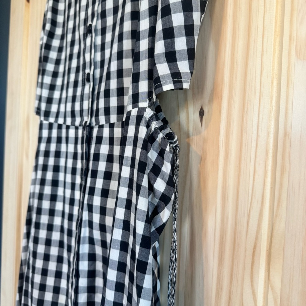 Black and White Gingham Side Cut Out Sleeveless Midi Dress size Small - Picture 10 of 11